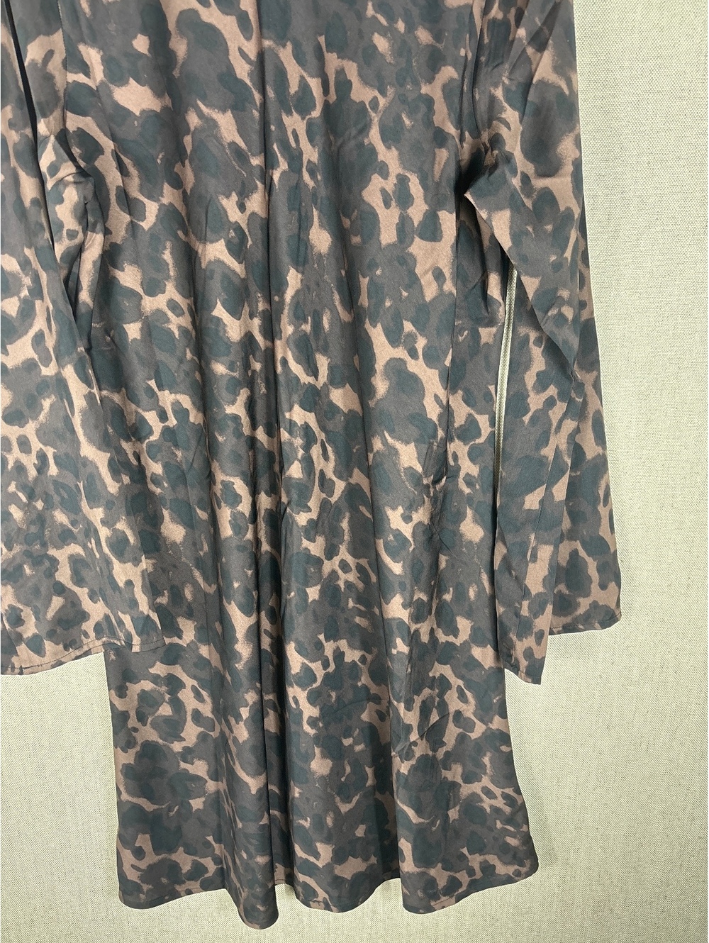 Gap > New with Tags Brown Animal Print Long Sleeve Dress Large - Picture 5 of 7